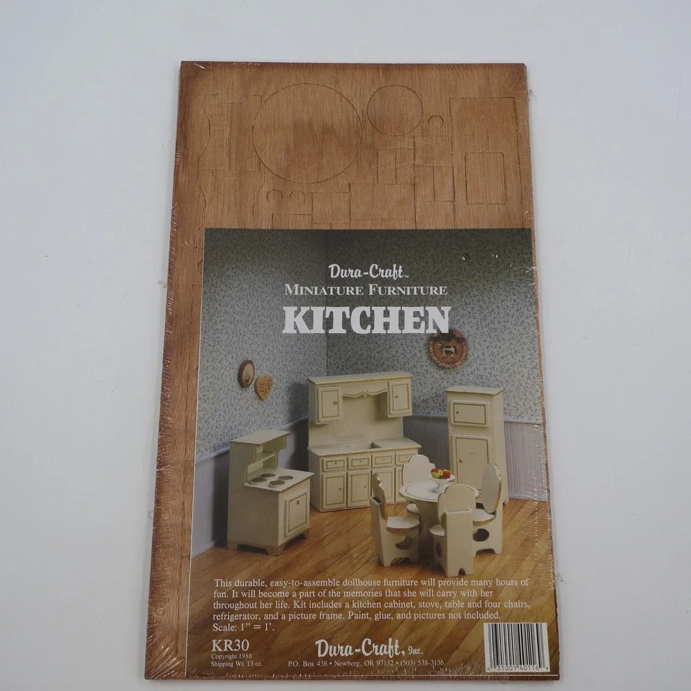 Dura-Craft Miniature Furniture Kitchen Kit KR30 Vintage 1988 Wood 1:12 Scale NEW